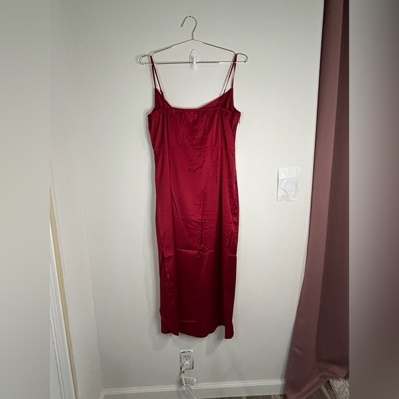 Unbranded Red Satin Cowl Neck Slip Dress - Size 2X - Picture 6 of 9